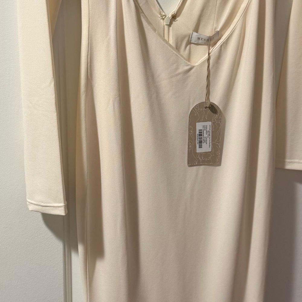 Cream Long Sleeve Dress